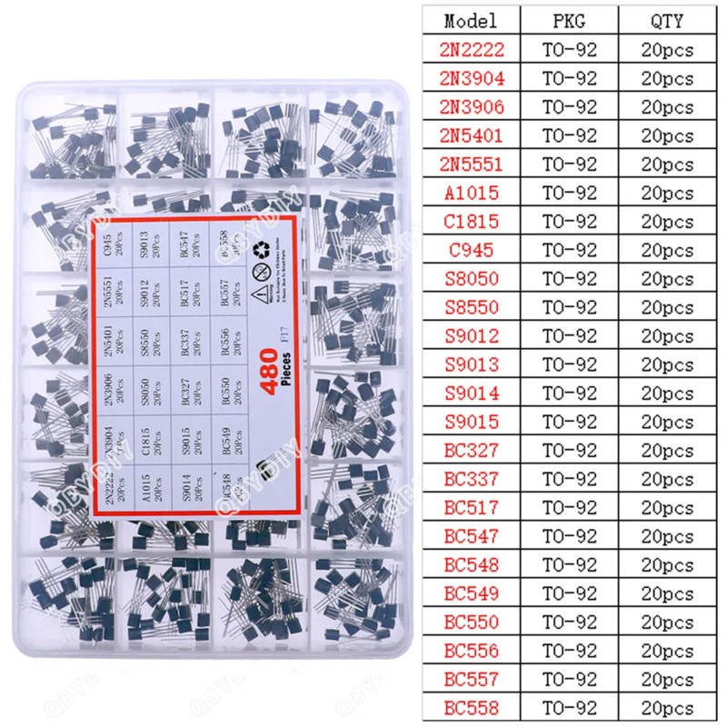 Mosfet Transistor Set - 480 Adet 24 Tip NPN PNP