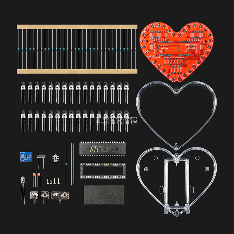 Diy Electronics Set - RGB Renkli Akan Su Işığı Kalp