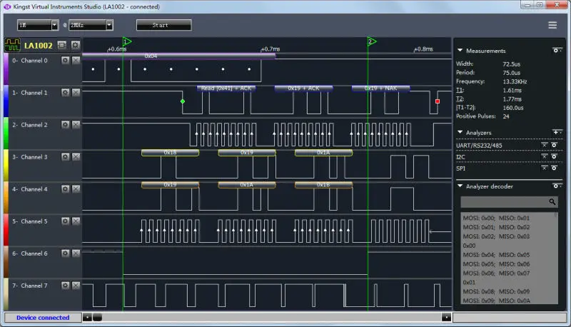 Kingst LA1010 USB Mantık Anali - Logic Analyzer Usb incelemesi ve fiyatı